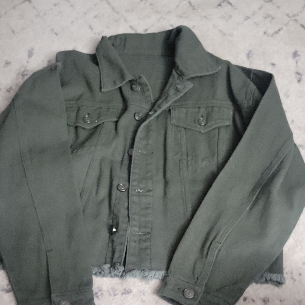 Olive Green Denim Jacket..NEVER WORN!